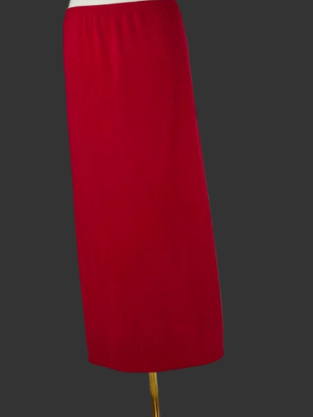 Style & Co. Red Maxi Skirt Size M Elastic Waist Long Slit Skirt